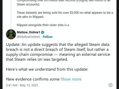 Steam賬戶信息疑遭泄露，8900萬用戶游戲庫安全岌岌可危？