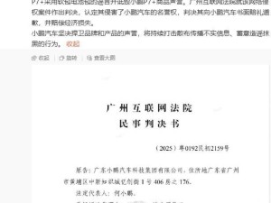 小鹏P7+遭抖音账号诋毁，法院判定名誉侵权并赔偿