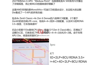 AMD美杜莎處理器規(guī)格曝光：單片APU+可選核心，性能如何？