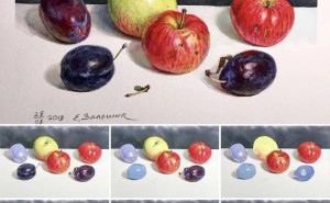 俄罗斯女艺术家水彩画作：蔬果间绽放的光色奇迹