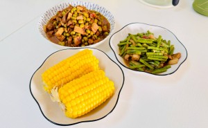 周末家常美食大放送：纯肉饺子配毛豆炸酱，豇豆小炒，不将就的味蕾盛宴