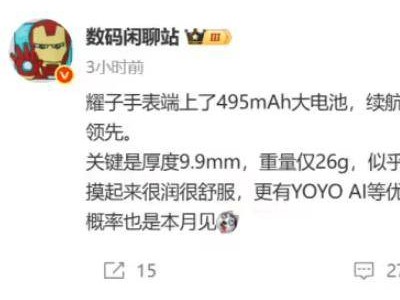 荣耀手表Fit 5月28日发布，健康能量评估功能全球首秀！