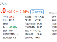 宁德时代港股挂牌上市，集合竞价涨12.55%、总市值达1.34万亿港元