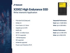 群联发布Pascari X200Z企业级SSD：60DWPD耐写，接近SCM延迟