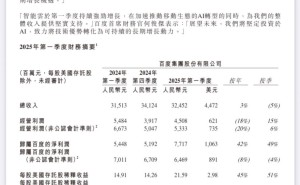 百度2025Q1财报：营收325亿增3%，净利润同比下降8%