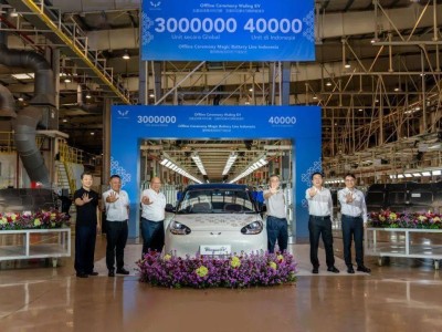 五菱新能源全球突破300万辆，印尼基地见证新里程碑！