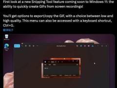 Win11截图工具新功能曝光：录屏可转GIF动图？