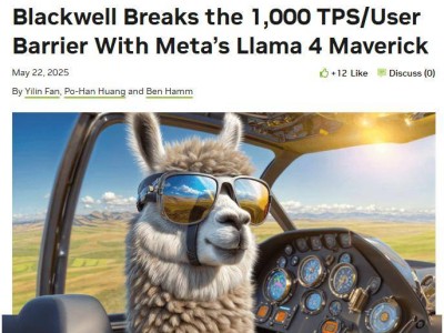 英伟达Blackwell GPU助力AI推理速度飞跃，达成千TPS/用户新高度