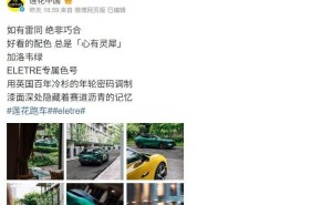 莲花ELETRE“夏花”发布加洛韦绿新色号，豪华SUV配色再升级！