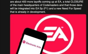 EA大动作：或关Codemasters，400人面临裁员，《极品飞车》新项目开发中？