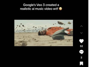 谷歌Veo模型爆火，国外创作者反向操作：真人扮AI视频能否以假乱真？