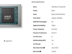 AMD Ryzen AI Max Pro 385亮相：中端性价比之选，搭载次强核显