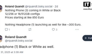 Nothing Phone（3）起售价曝光，850欧元起售你会入手吗？