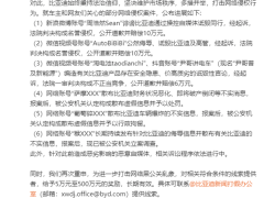 比亚迪严打网络黑公关：多起侵权案胜诉，最高赔偿达10万元！