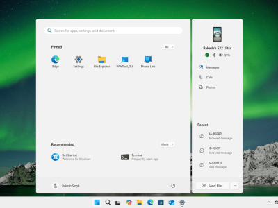 Win11预览版大更新：开始菜单可直接镜像安卓手机屏幕，操作更便捷！