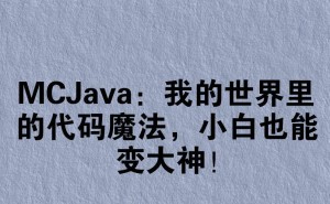 MCJava：在游戏里学编程，你也能成为创造世界的魔法师！