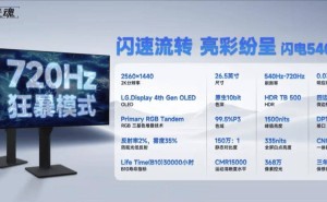 SDC光魂“闪电540-Meta”曝光：或成全球首款720Hz显示器？