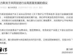 赛力斯倡议促进行业高质量发展，强调按合同付款账期60天