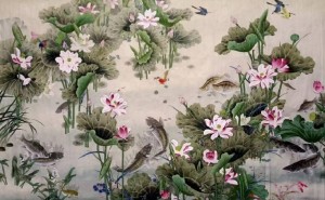 曹伯洲《金玉满堂》：工笔细腻绘荷塘，意境祥和展画韵