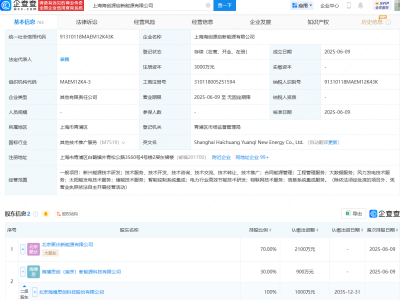 海博思创等新设新能源公司，含大数据服务业务