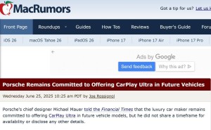 保时捷未来车型将接入苹果CarPlay Ultra，具体时间待定