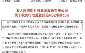 石大胜华内幕信息管理出漏洞，遭责令整改，董事长及董秘被警示