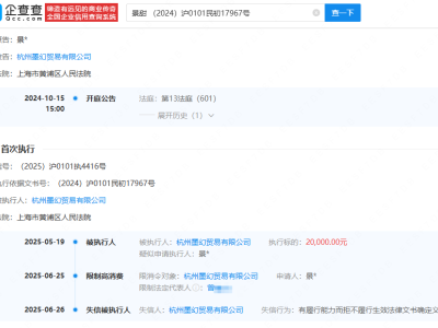 侵权景甜贸易公司成老赖，已被执行2万元
