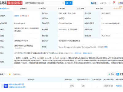 声通科技在湖南成立全资子公司