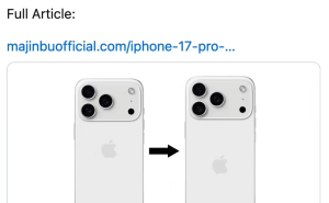 苹果iPhone 17 Pro设计变动：后盖苹果Logo将移至相机模组下方