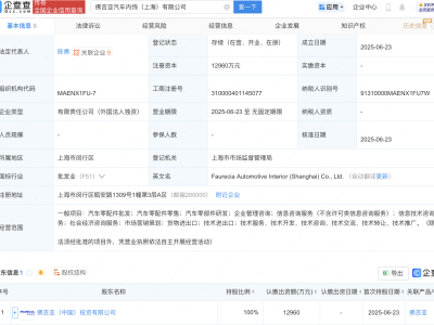 佛吉亚在上海成立汽车内饰新公司