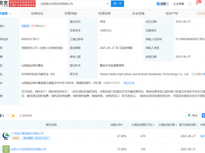 海大集团等在山西成立农牧科技公司
