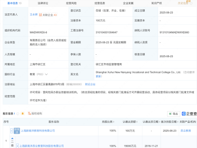 昂立教育成立职业技术学院新公司
