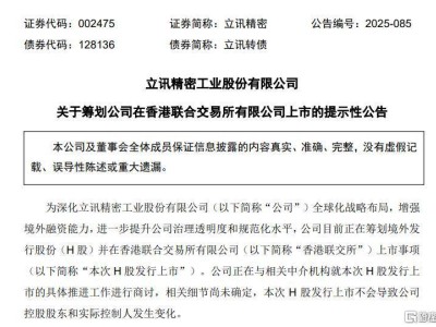 立讯精密筹谋港股上市，全球化布局再加速，或融资超10亿美元？