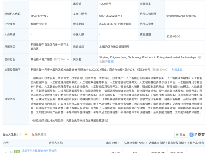 农尚环境等新设科技合伙企业，含多项AI业务