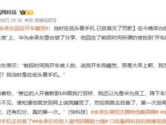 余承东回应“开车睡觉”传闻：实为看手机，已自首并受罚