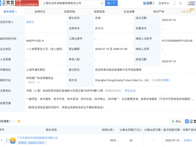 东阳光在上海新设未来数据公司