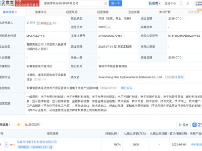 帝科股份成立光电材料新公司
