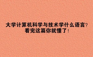 计算机学子必看！大学四年编程语言全攻略，你准备好了吗？