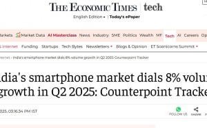 印度智能手机市场2025Q2强劲复苏，vivo出货量夺冠市场份额达20%