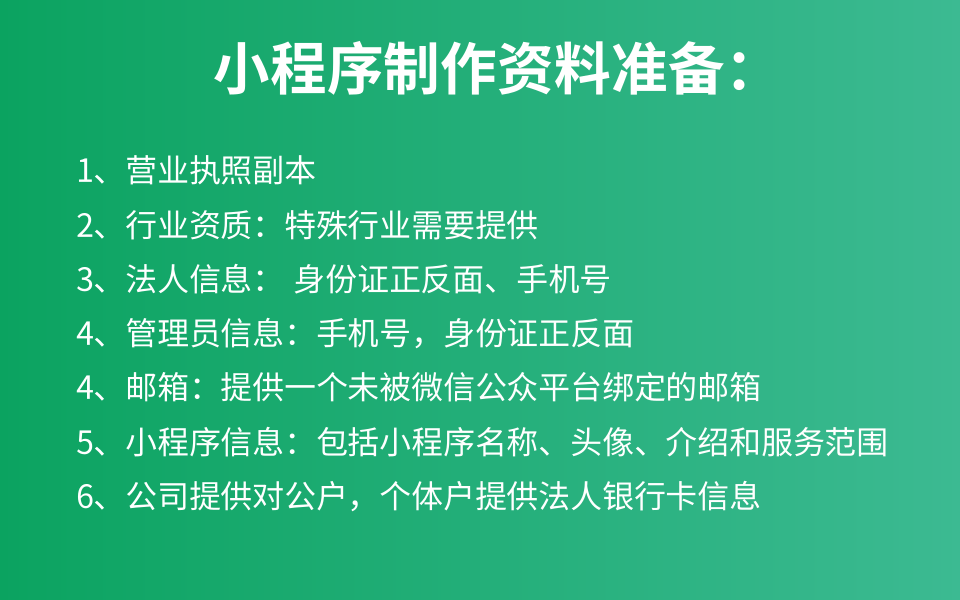 小程序制作所需资质示例