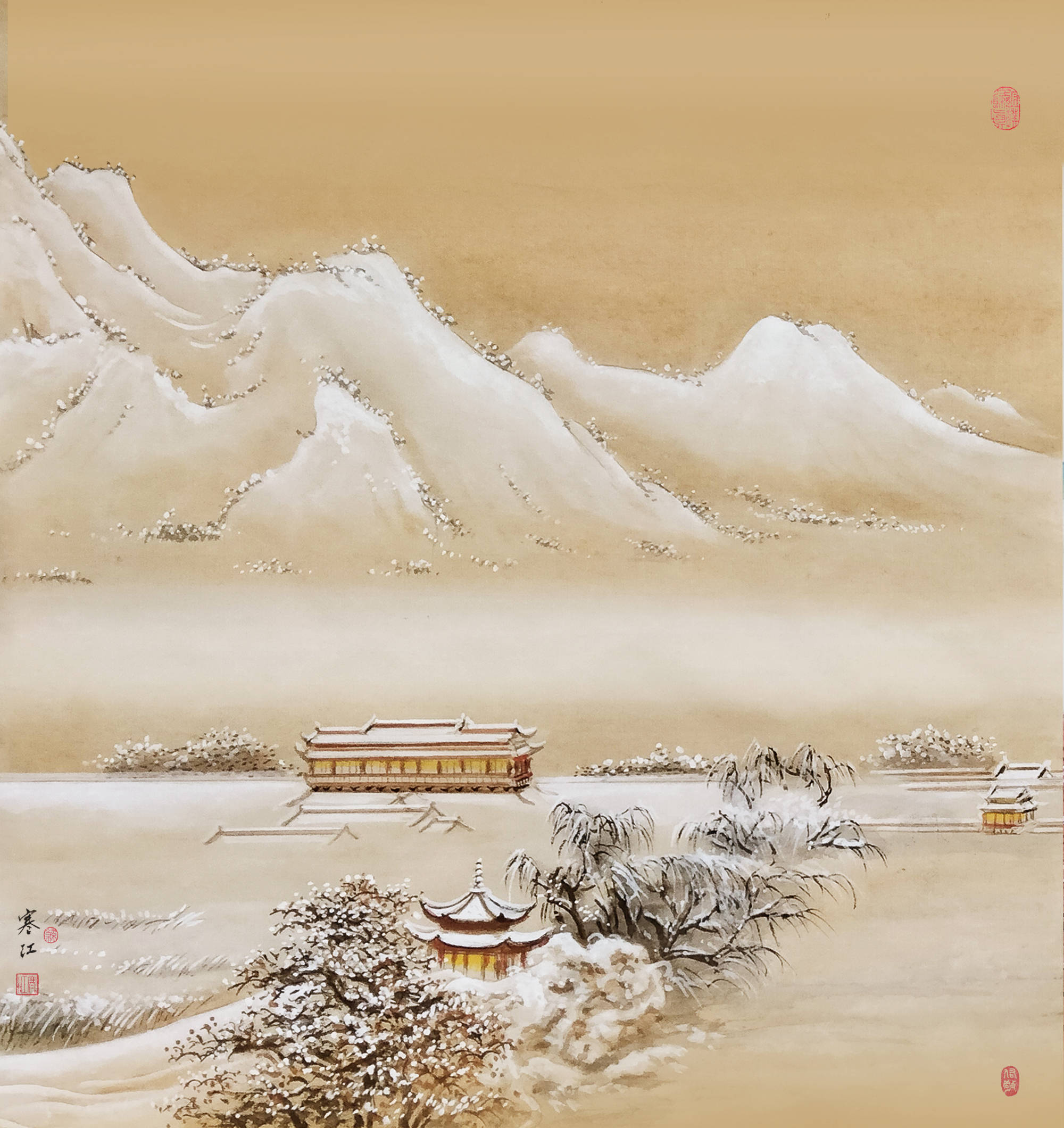 《雪景界画》（一）
