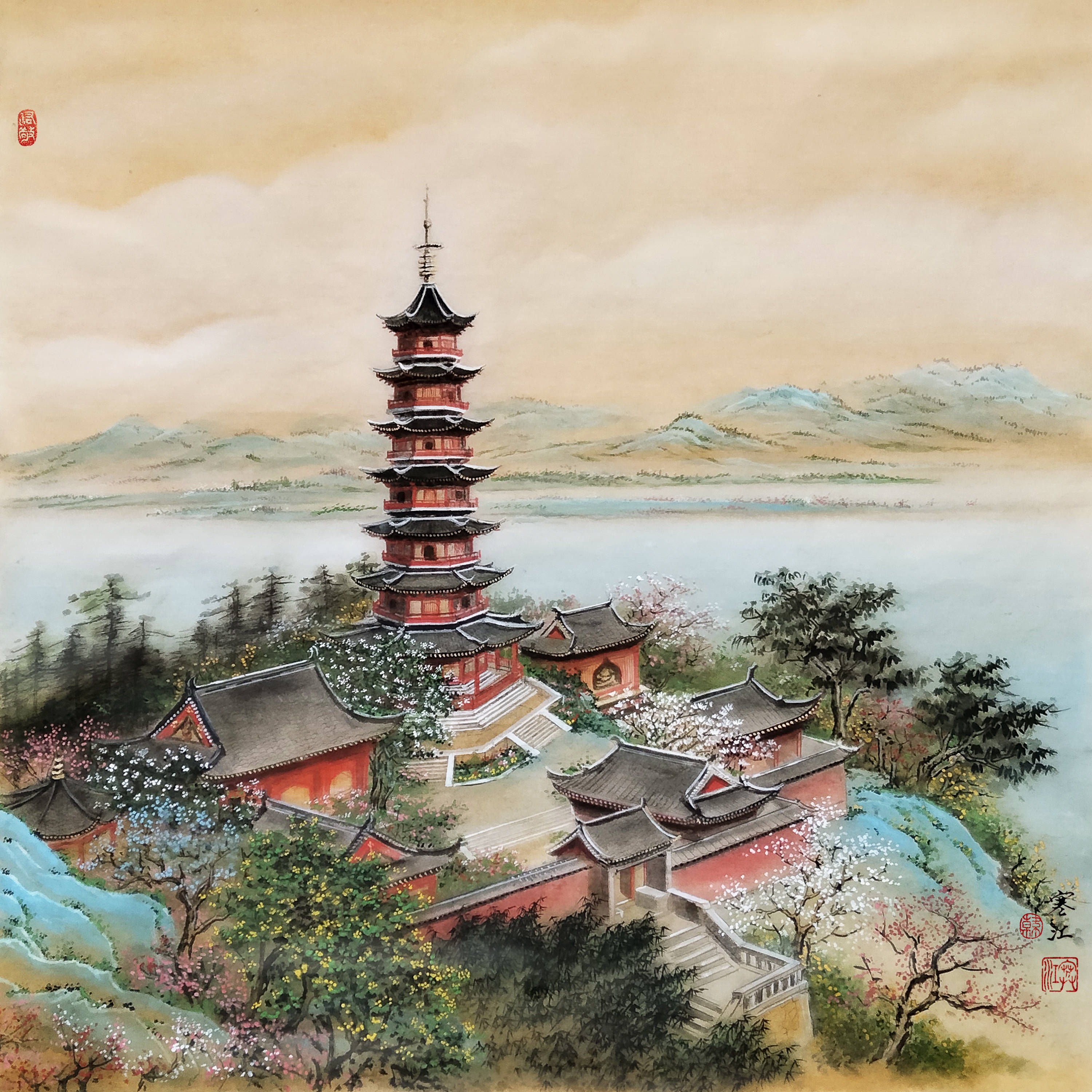 《妙高台雪景图》