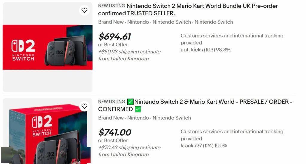 Switch 2英国零售价