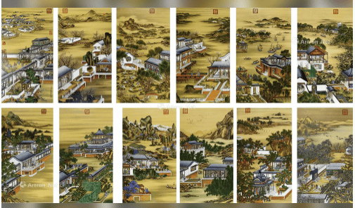 郎世宁《雍正十二月圆明园行乐图》