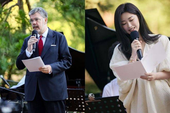 意大利驻华大使安博思阁下与演员朱珠
