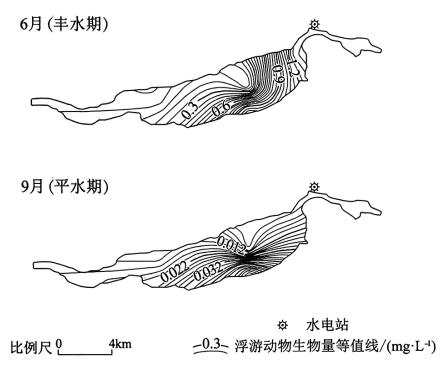恰甫其海浮游动物生物量等值线图