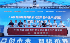 全球首条无FMM技术8.6代AMOLED产线在合肥封顶，总投资550亿