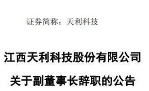 天利科技上半年盈利反转，90后副董事长周洪璀辞职引关注