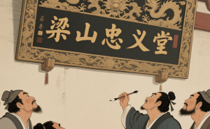 《水浒传》忠义堂牌匾之谜：究竟谁题的字？书法价值何在？