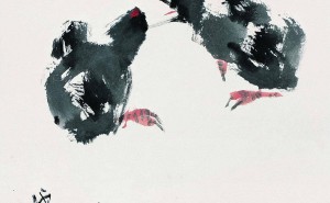 卢加《双雏》：水墨小鸡跃然纸上，尽显中国艺术深邃魅力